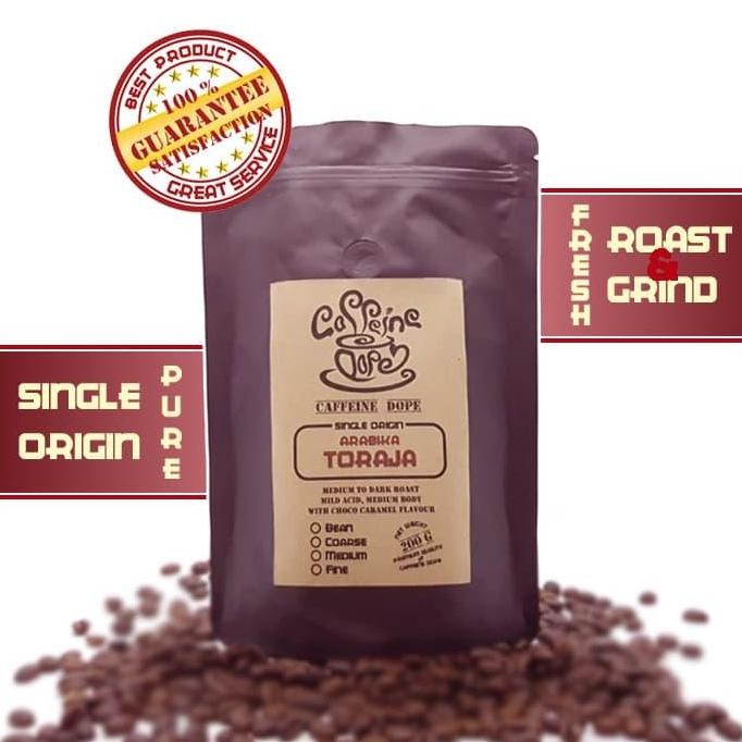 

Kopi Arabika Toraja 200 Gr Single Origin Bean/Biji & Ground/Bubuk