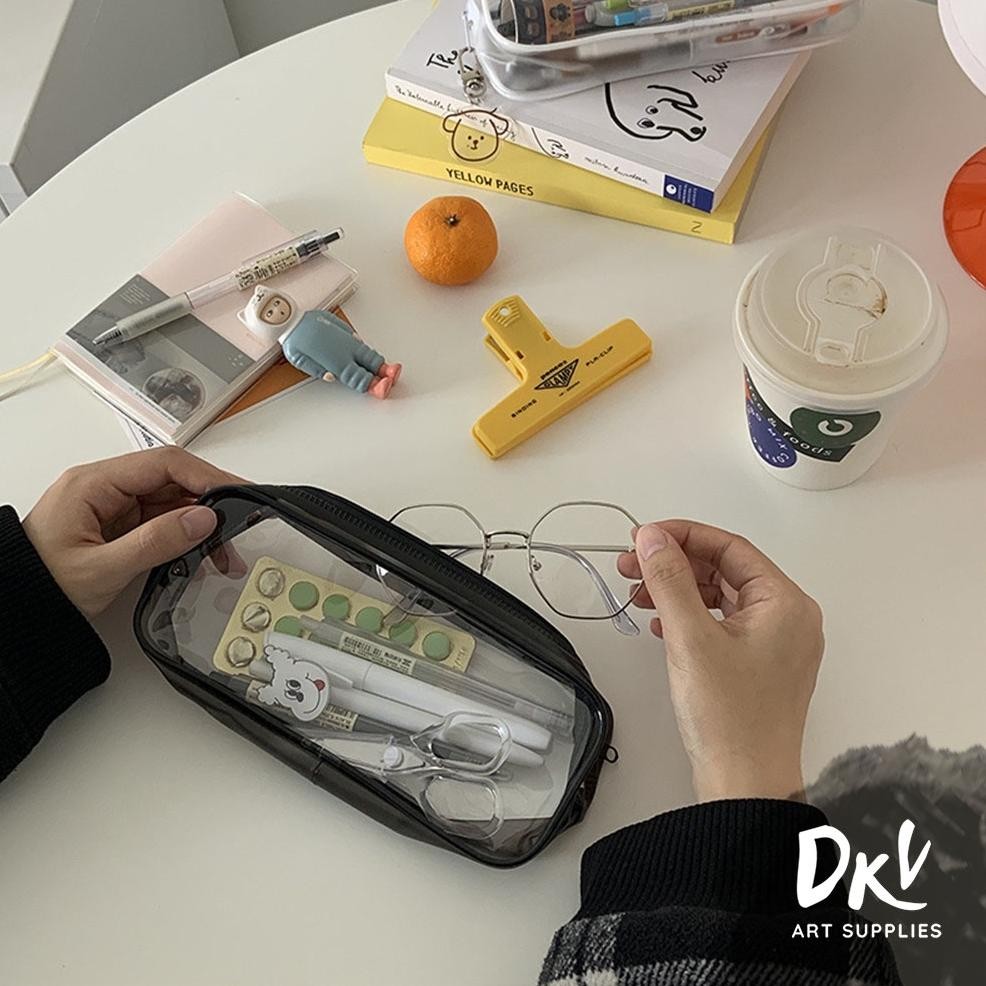 

Ty-65 Kotak Pensil Korea / Tempat Pensil Transparan Transparent Pvc Case Plastik Resleting Simple Bening
