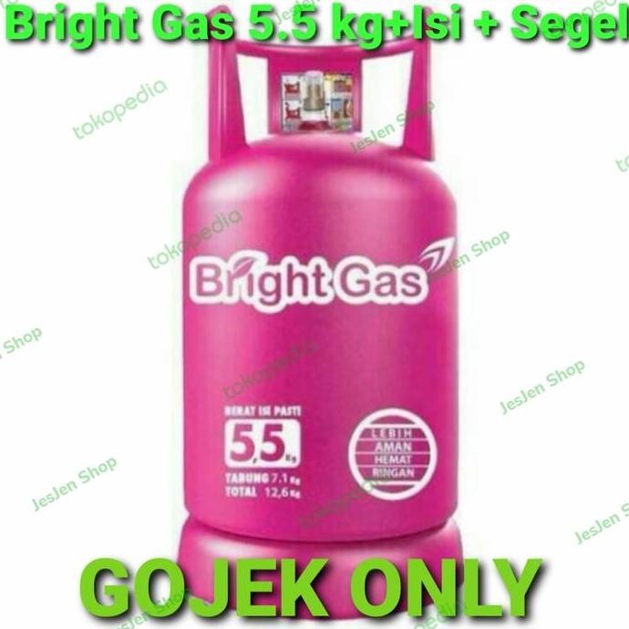 TERMURAH - Tabung LPG Elpiji Bright Gas 5.5 kg + Isi + Segel / Tabung Pink 5,5 kg