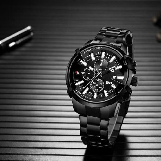 Sale Promo Buy 1 Get 1 Belleda 9286 Jam Tangan Pria Men Stainless Steel Quartz Chrono Aktif Anti Air