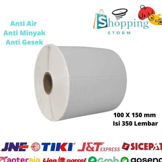 

new kertas thermal stiker label bare kertas struk kasir 100x150 isi 350