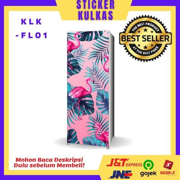 Promo Sticker Kulkas 1Pintu motif Flamingo/KLK-FL/ Printing hires/Surabaya COD