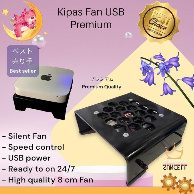 TERMURAH - Pendingin Android TV box, modem wifi, wifi router Premium Black Mika