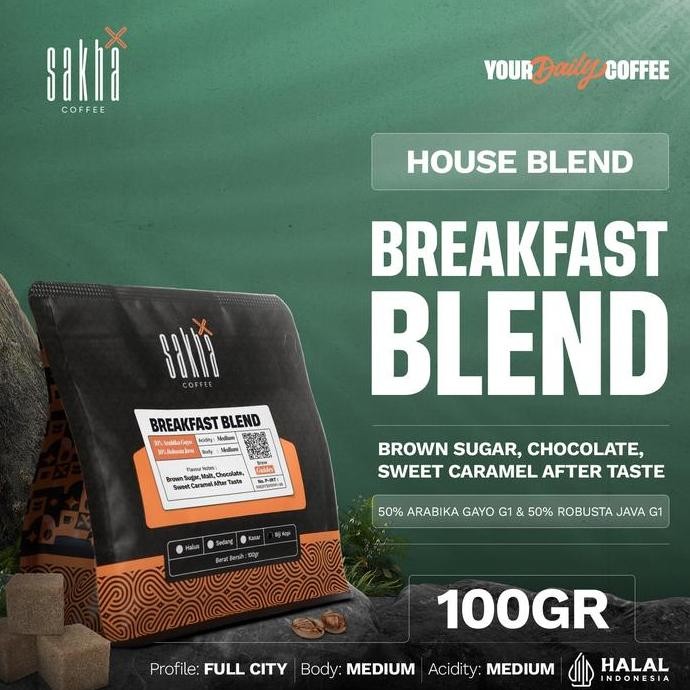 

KOPI BREAKFAST BLEND COFFEE ROAST BEAN ARABIKA ROBUSTA ESPRESSO ROASTED BEANS BIJI BUBUK 100 GRAM TERMURAH