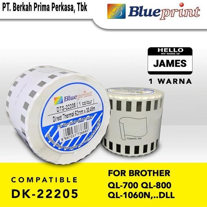 

new label bare 22205 blueprint 62x30,48m continuous stiker roll brother