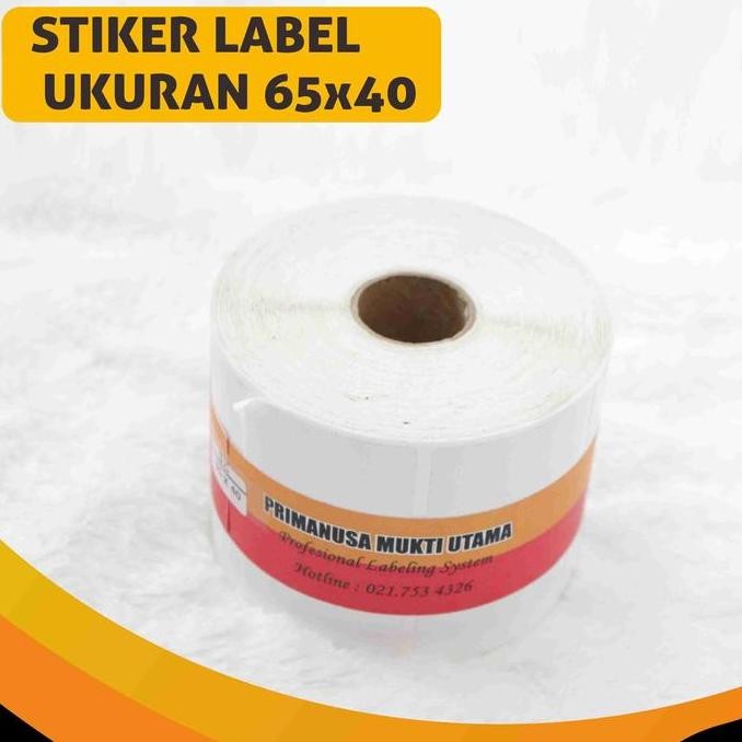 

new stiker label semicoated ukuran 65x40 mm