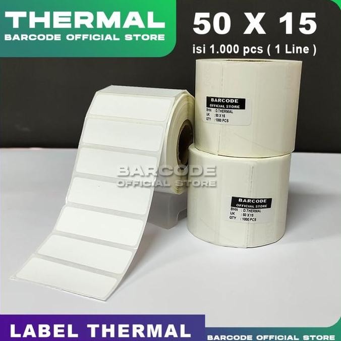 

new label stiker termal 50x15mm / 50 x 15 / 50x15 mm 1 line(1slop)