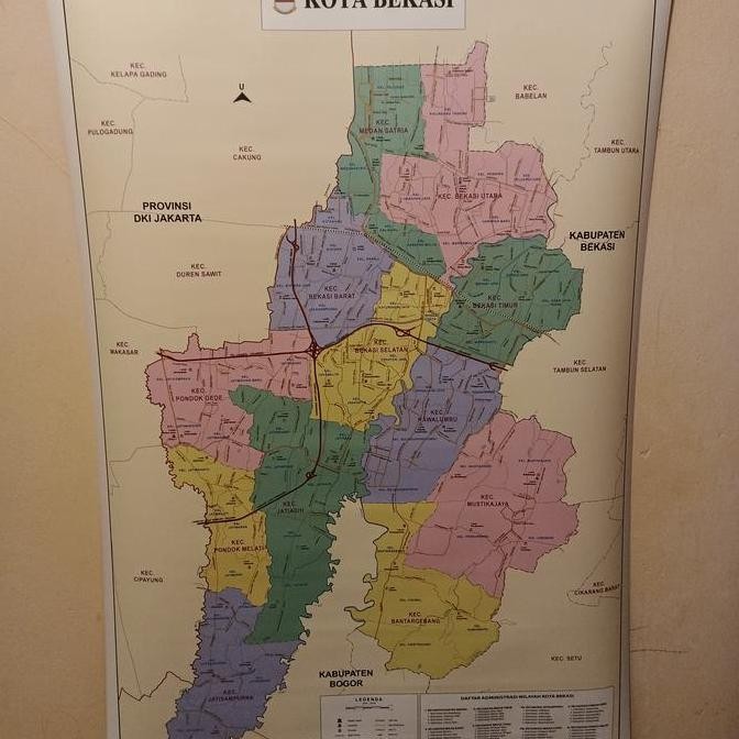 

ready stock peta kota bekasi peta dinding