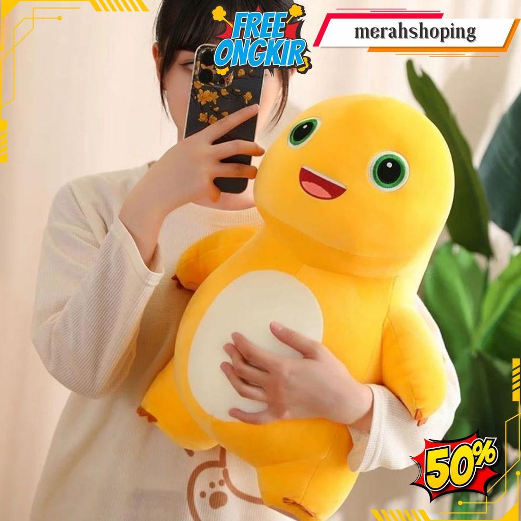 Boneka Dino Kuning Nailong Jumbo Cartoon Dinosaurus Naloong Susu Naga Boneka Anime Lucu Original Pro