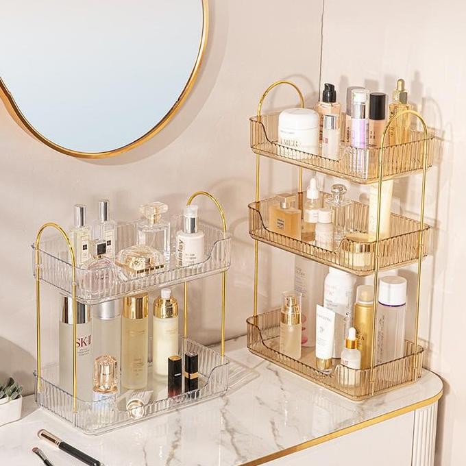 Rak Aqua Gelas Estetik Rak Serbaguna Tempat Kosmetik Tempat Aqua Gelas Estetik Mewah