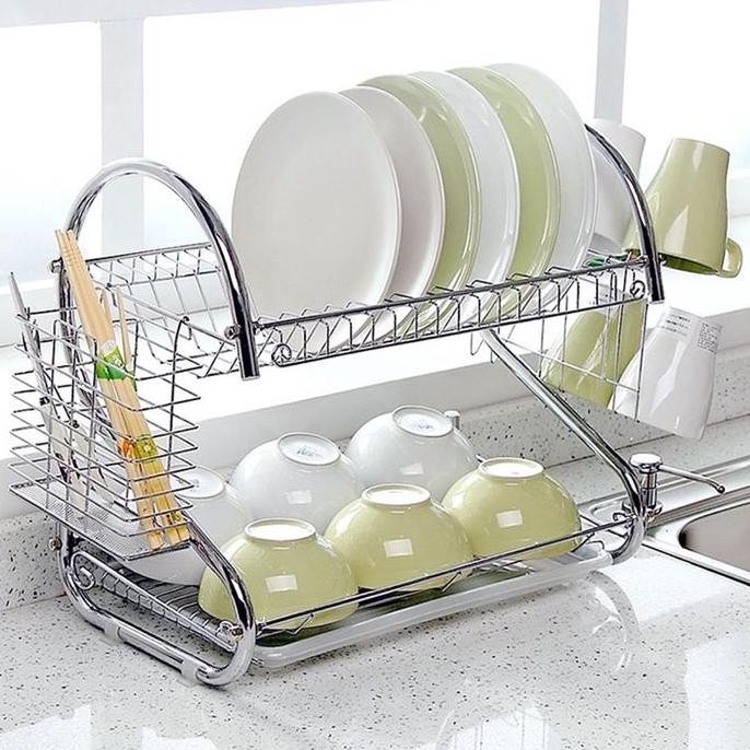 TERBARU - YOSHIKAWA Rak Piring Plastik + Alas Rak Piring Serbaguna RP-08