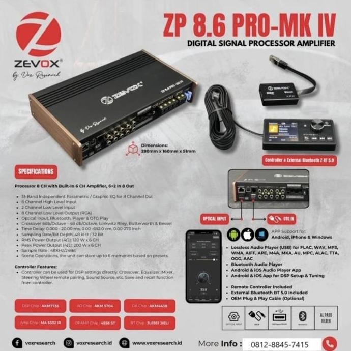 Processor zevox ZP 8.6 PRO MK IV dsp zevox zp8.6 pro-MK IV