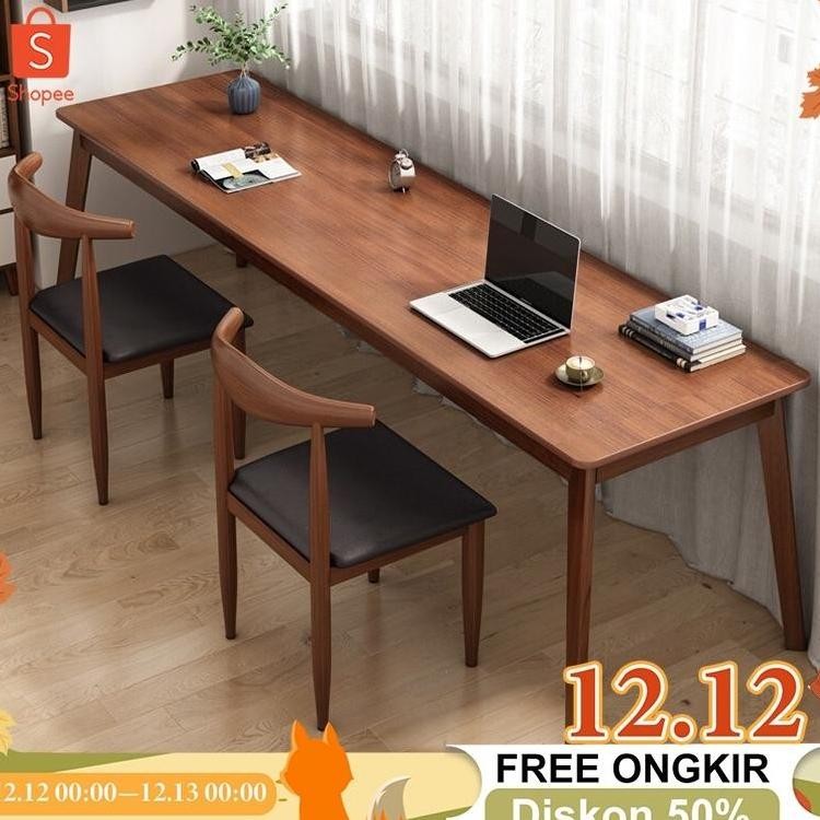 Meja Belajar Minimalis 160*50CM Meja Makan Meja Kerja Murah French Walnut