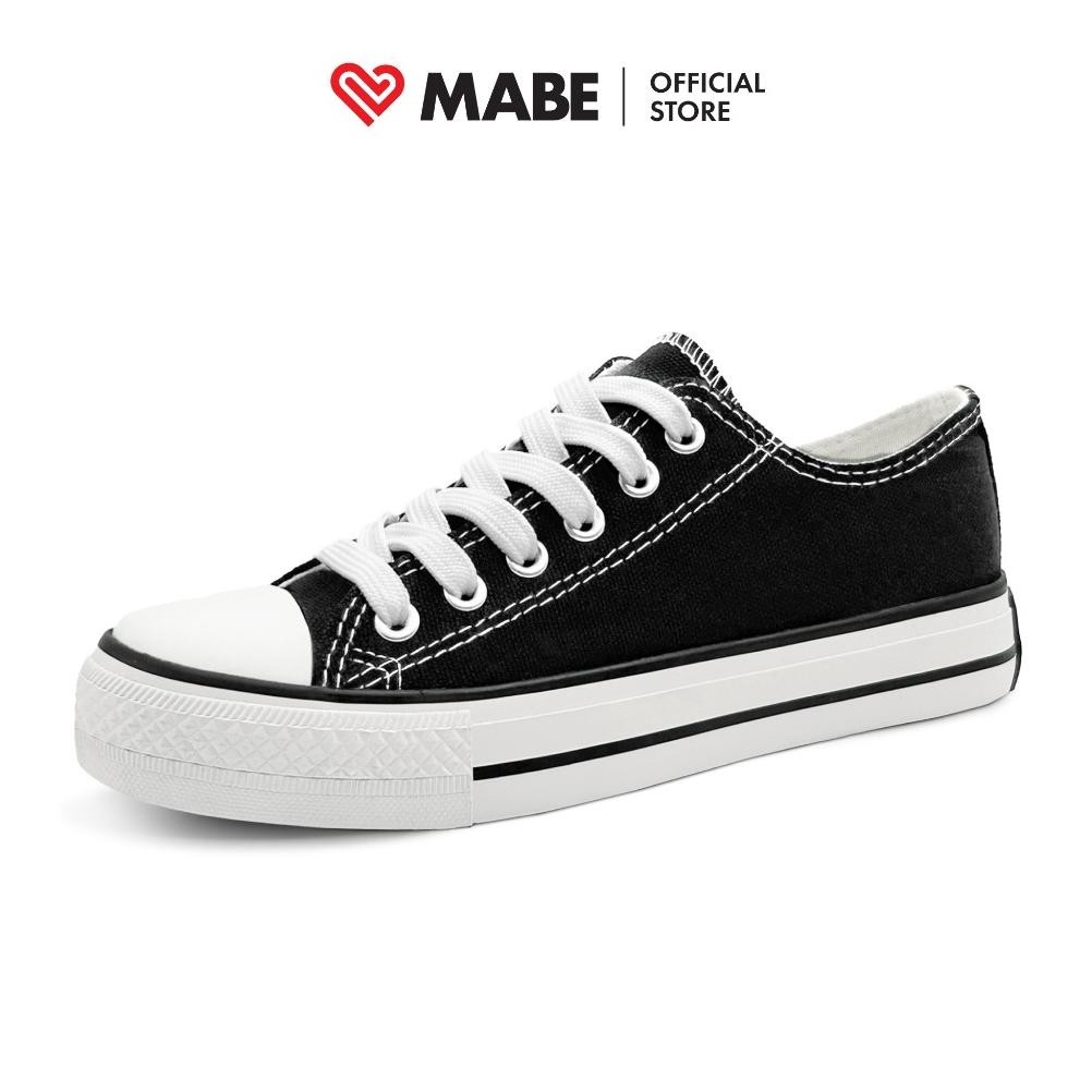 MABE Minho Sepatu Sneakers Wanita Hitam Putih Kanvas Kasual Sport Korea Shoes Black White