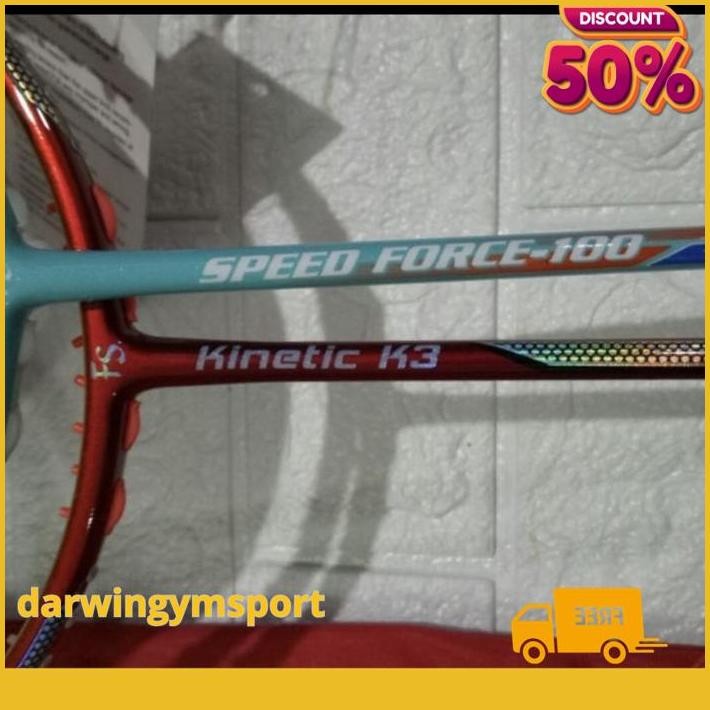 RAKET BADMINTON NEW FIESTA FS KINETIC K3/SPEED FORCE 100 TAIWAN 35LBS DIJAMIN GRATIS ONGKIR