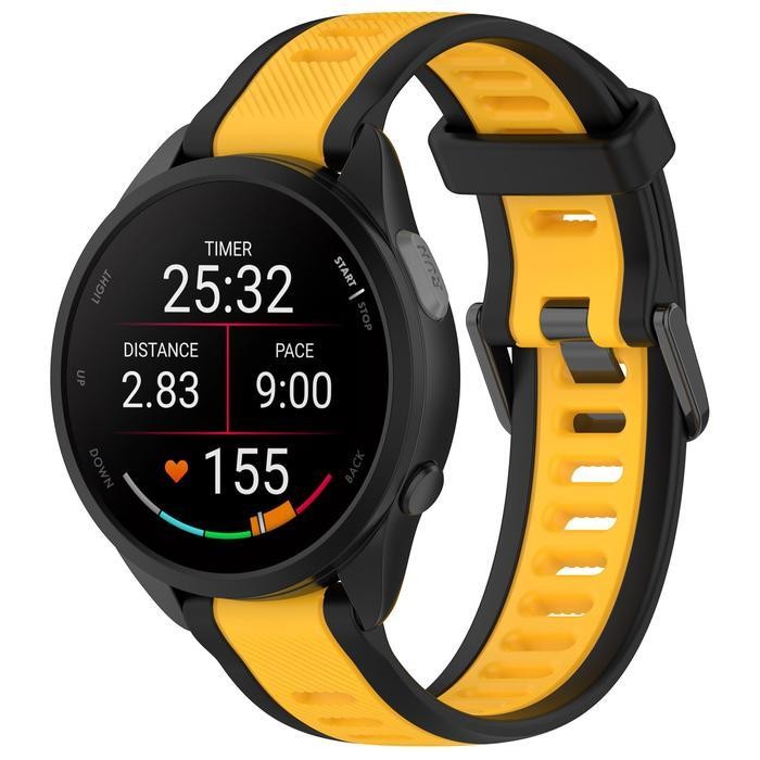 Strap Tali Jam For Garmin Forerunner 55 158 245 245M 645 Music Model Run Dual Tone Rubber Silicone 2