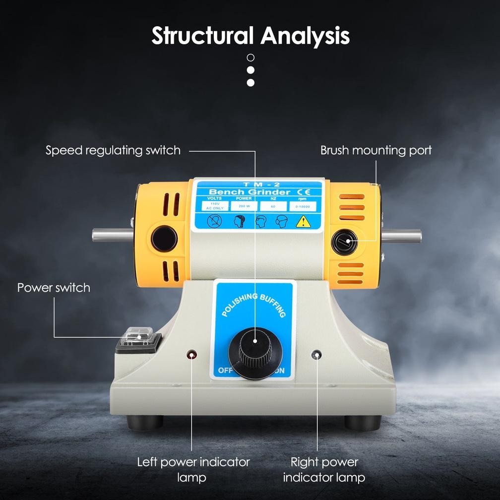 YZ Mesin Gerinda Poles 220v 350w Untuk Perhiasan Gigi Perhiasan Pengamplasan Pengamplas Kecepatan Di