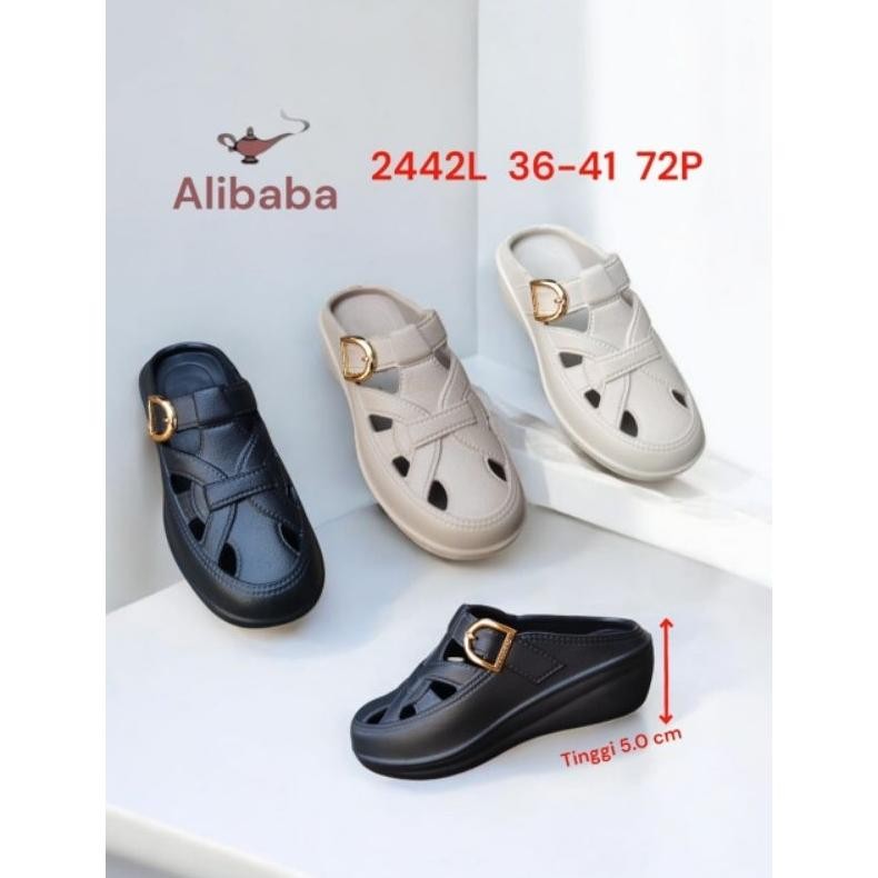 Sepatu sendal karet wanita 2402 alibaba sandal perempuan trendi