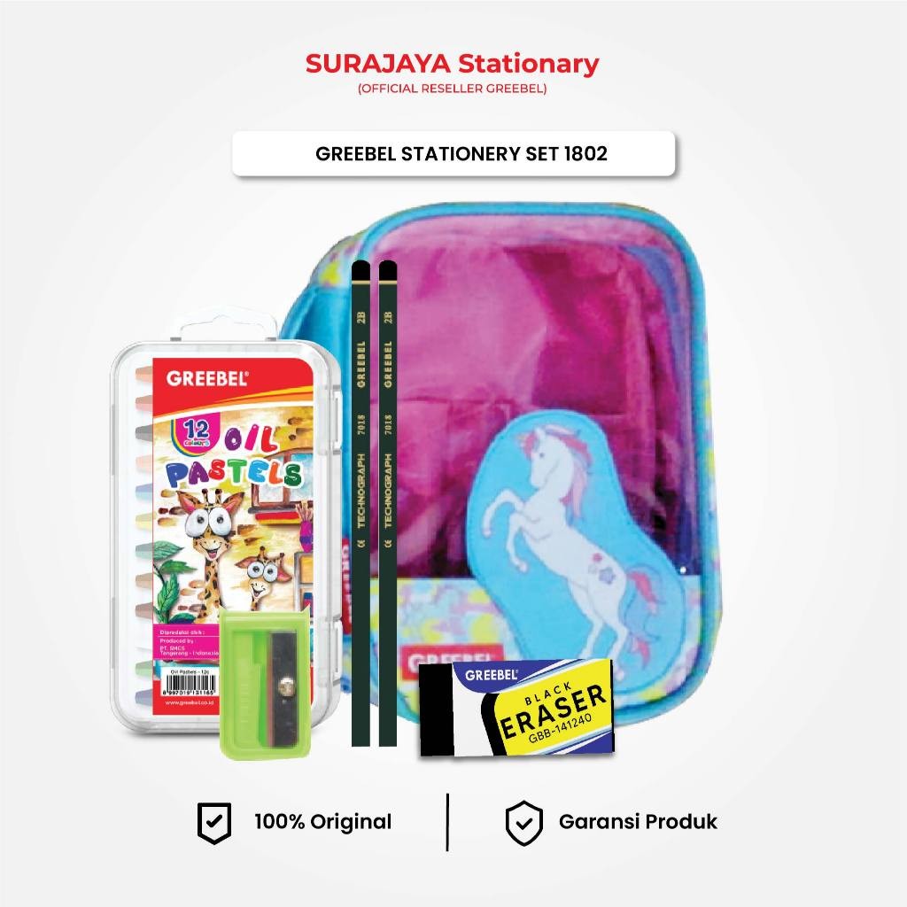 

Paket Alat Tulis 1802 / Stationery Set / Tas Sekolah Anak / Paket Belajar Sekolah / Pensil Crayon Penghapus Rautan GREEBEL