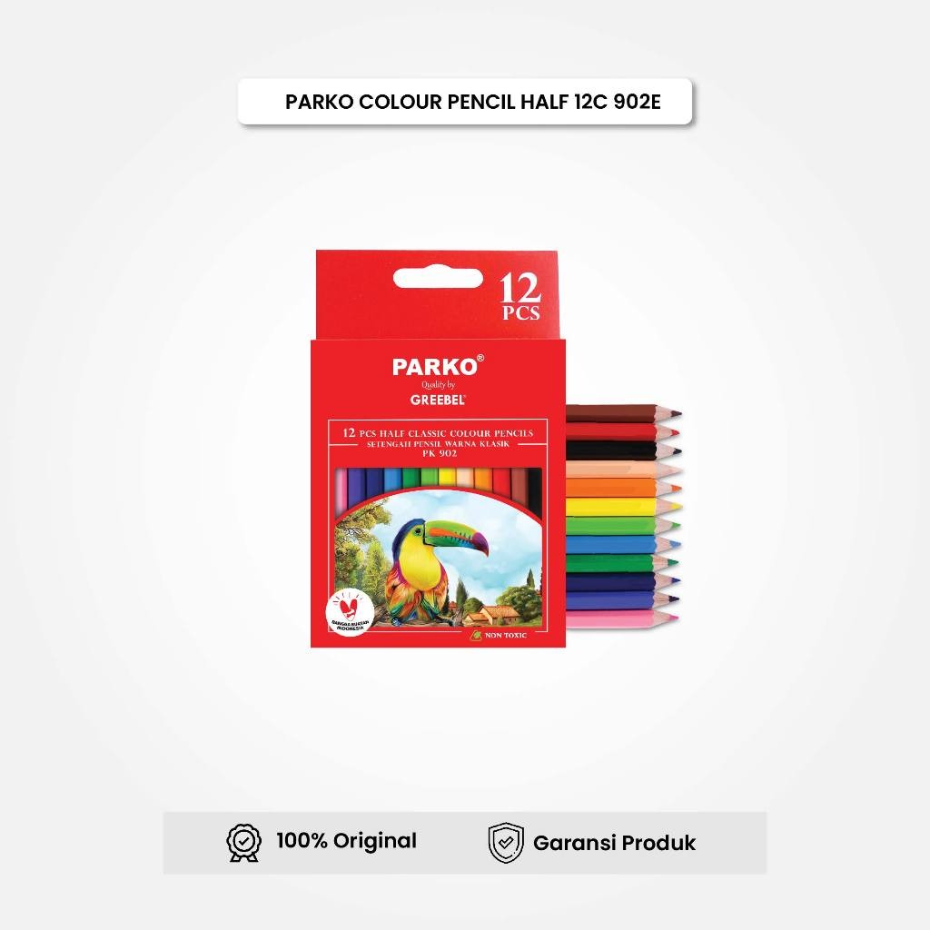 

PARKO Pensil Warna Pendek / Colour Pencil Half 12 Warna (12C 902E) / Classic Color Pencil GREEBEL