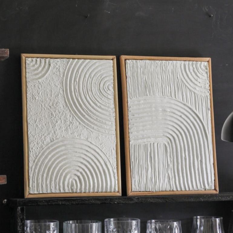 Hiasan Dinding Texture Art Walldecor Ruang Tamu Cafe/Lukisan Semen/Aesthetic/ Murah