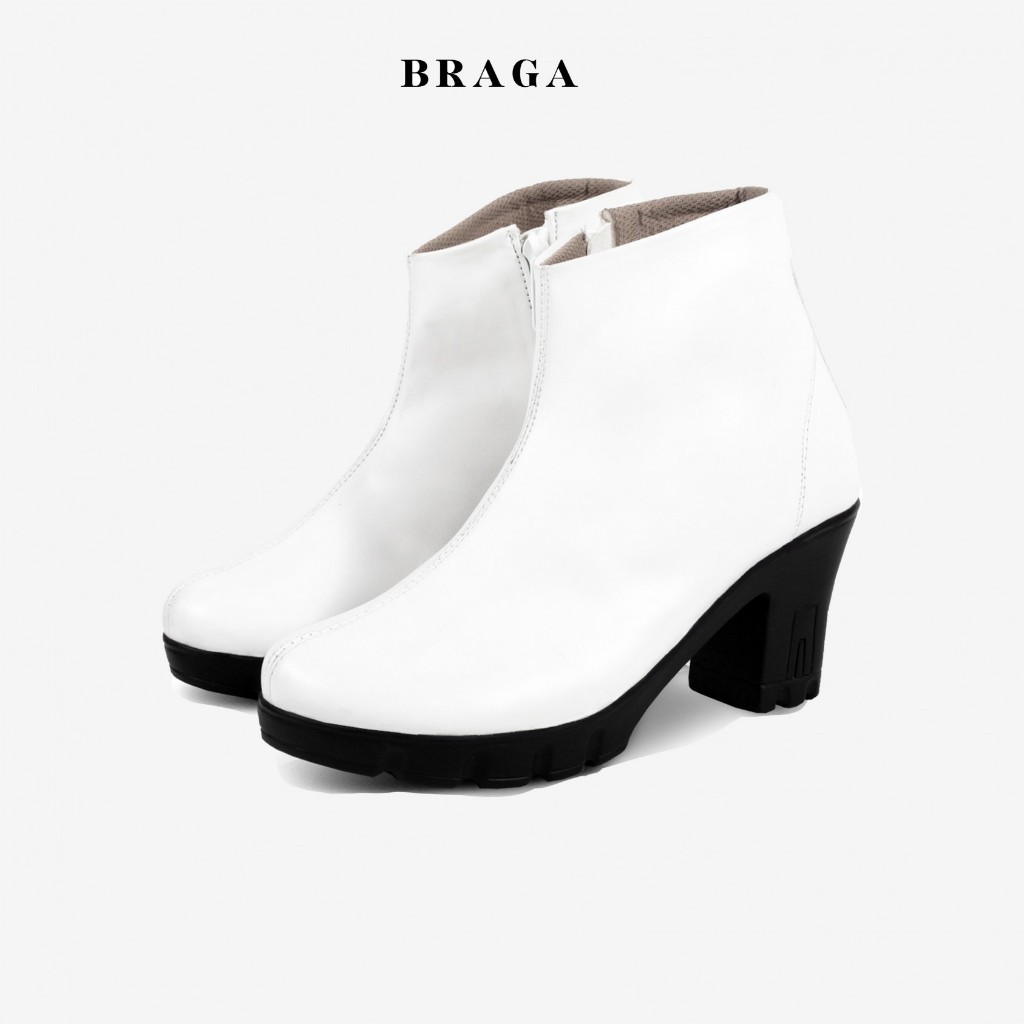 ga Emma B 2991 - Sepatu Heels Wanita Kekinian Boots Casual Wanita Kuliah Kerja Hangout Warna Putih
