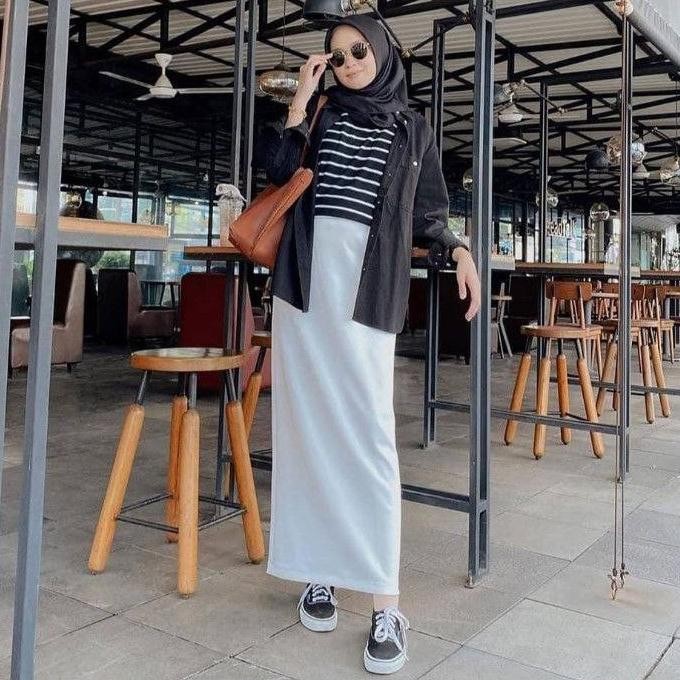 YZ Rok Span Knitted / Rok Span Tanpa Belahan / Rok Span Skirt Hitam / Rok Span Scuba
