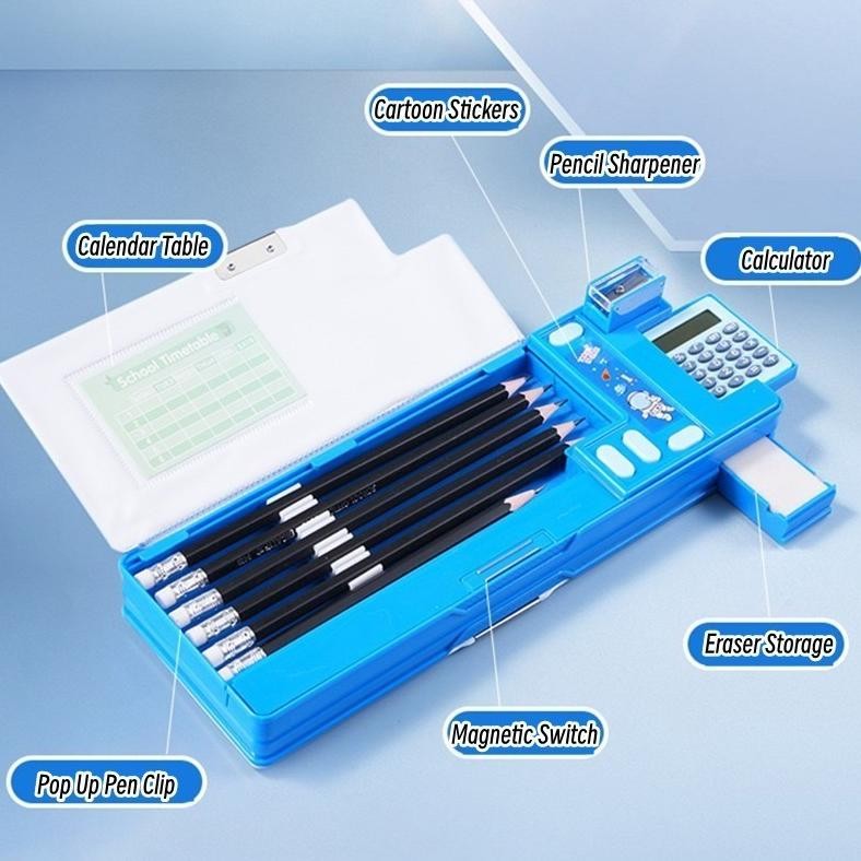 

Promo Spesial [Penjual Lokal] Kotak Pensil Kartun Dua Sisi Dengan Kalkulator Dan Rautan Pensil / Kotak Pensil Multifungsi Kotak Pensil Tombol Mekanis Pop-Up