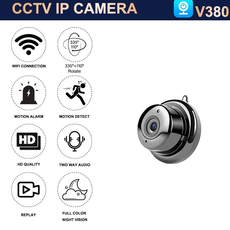 CCTV V380 PRO Kecil HD IP Kamera Mini WIRELESS SMART, kamera cctv mini sambung ke hp jarak jauh