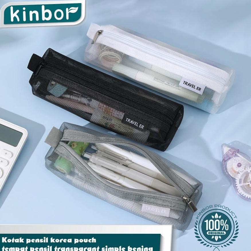 

Ter-46 Kotak Pensil Korea Pouch/ Tempat Pensil Transparant Simple Bening