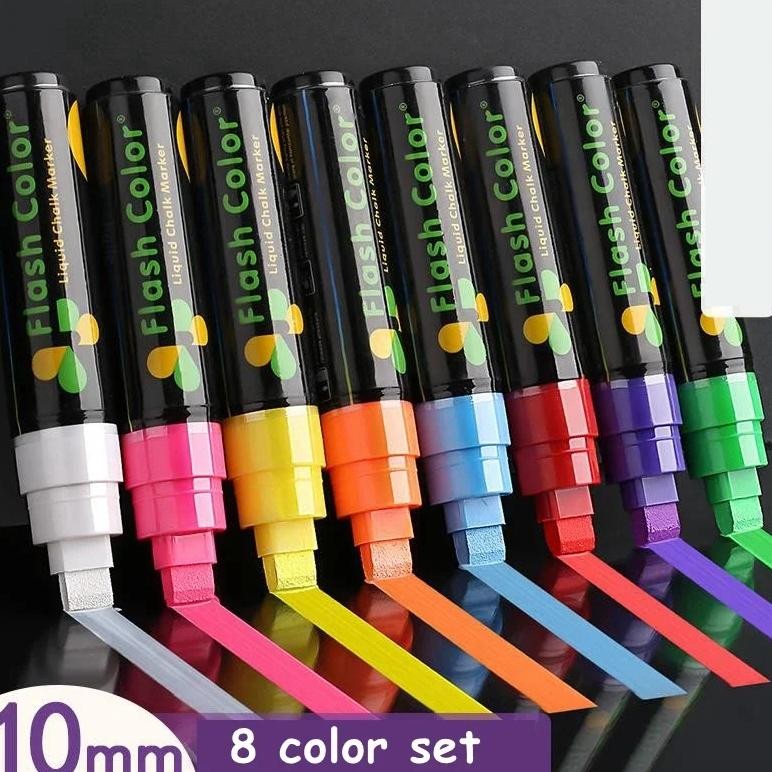 

8 Color/Set Led Highlighter Fluorescent Marker Pens Erasable Chalk 5/6/8/10Mm Stationery For Led Writing Board Painting Graffit