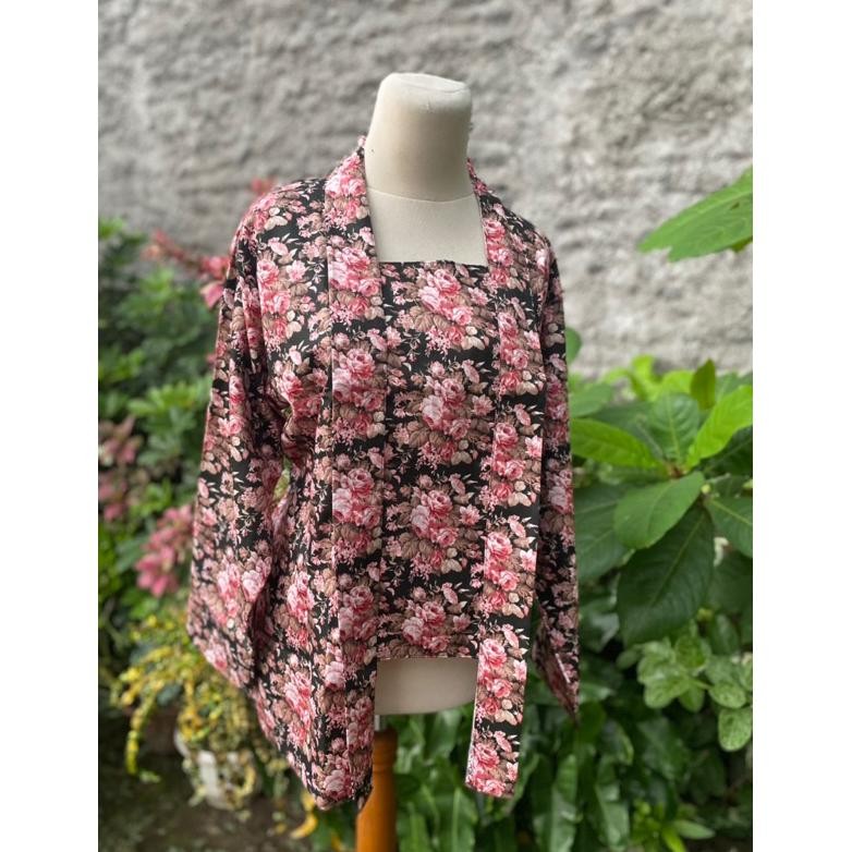 Kebaya Kutubaru Bunga/Kutubaru Katun Jepang Bigsize Jumbo/Kebaya Vintage/Kebaya Merah