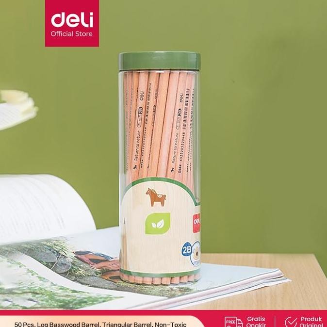 

Termurah Deli Pensil kayu/ Pencil - 2B 50pcs/tabung - Sudah diasah 58118