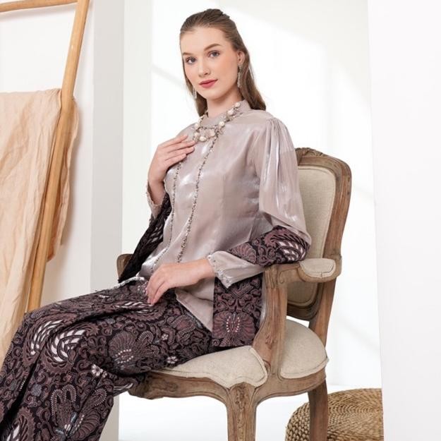 Kebaya Modern Shimmer Polos/ Baju Kondangan Bigsize/Batik Couple/Baju Sarimbit Jumbo/Kebaya Wisuda H