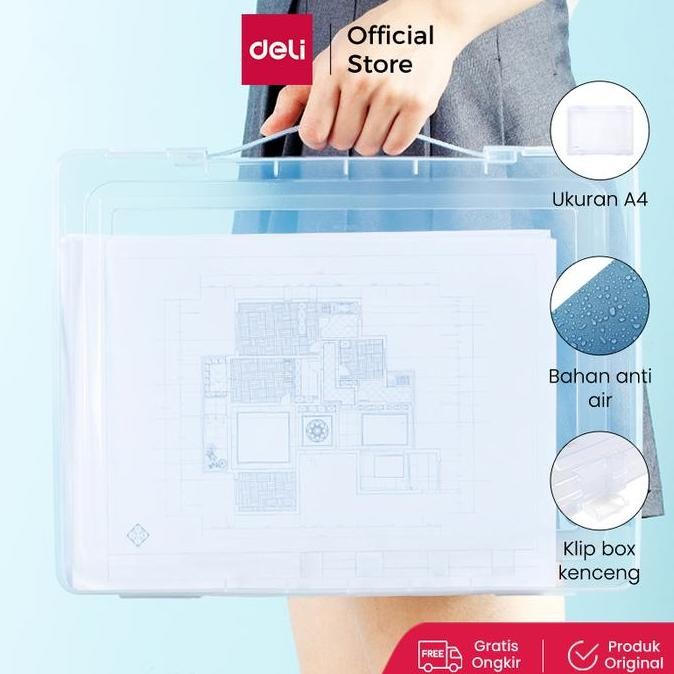 

Termurah Deli Box File / Box Penyimpan Kertas File Dokumen Transparant 5702