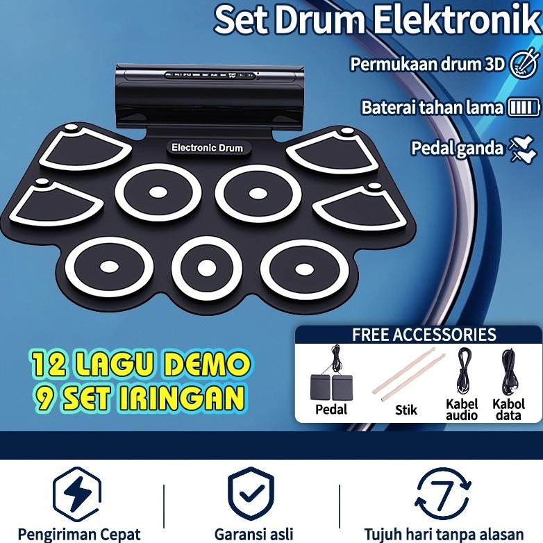 Set USB Drum Elektronik/Drum Digital Elektronik Portabel /set drum elektrik silikon/drum elektronik 