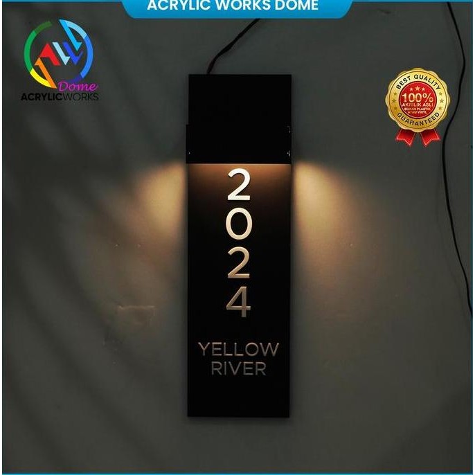 Diskon Nomor Rumah Led Akrilik Papan Alamat Rumah Lampu Aesthetic Model Pilar