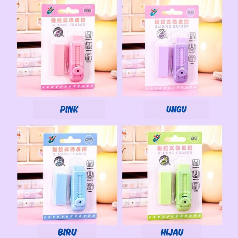

Penghapus Sliding Eraser / Hapusan Mekanik Warna Lucu