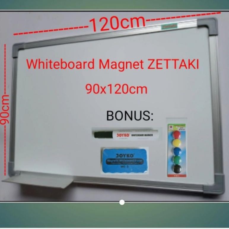 

READYYY PAPAN TULIS MAGNET WHITEBOARD GANTUNG SINGLE F ZETTAKI 90X120CM