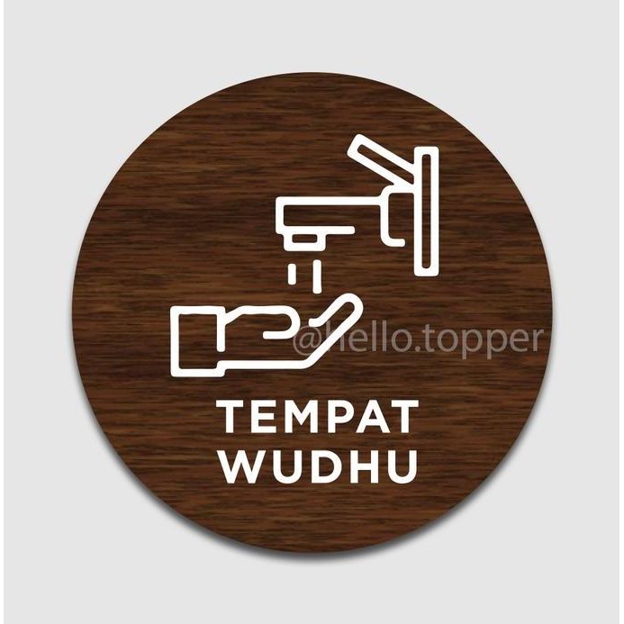 Terjangkau Sign Tempat Wudhu Kayu Modern 20Cm | Sign Board Wudhu