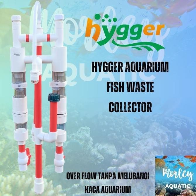 BEBAS ONGKIR - HYGGER AQUARIUM FISH WASTE COLLECTION / PIPA OVERFLOW / OVERFLOW DOUBLE TABUNG/ OVERF