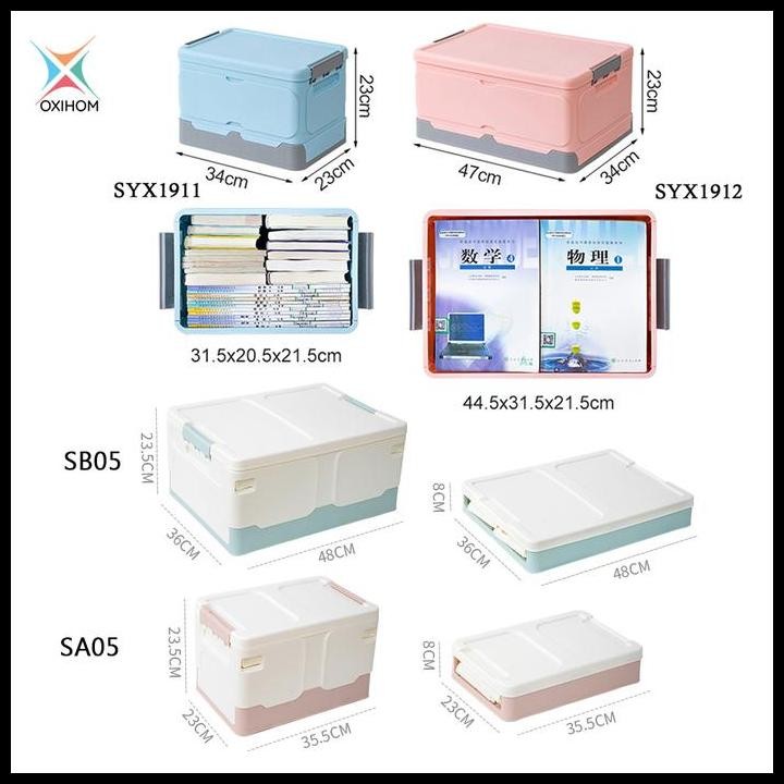 

Oxihom Kotak Lipat Kontainer Plastik Folding Container Plastic Storage Box Mainan Pakaian Best Seller