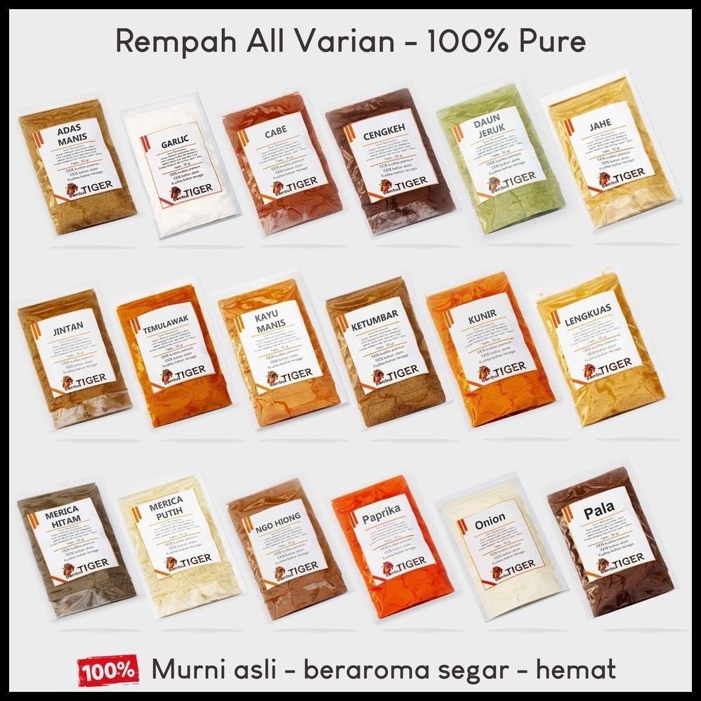 

REMPAH BUBUK MURNI - HERBS [ BUMBU DAPUR - ALL VARIAN ] / BUMBU MASAK / BUMBUTIGER