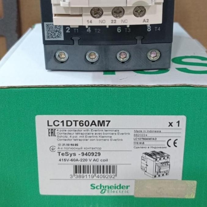 kontaktor schneider LC1DT60AM7 4P 60A 220V.