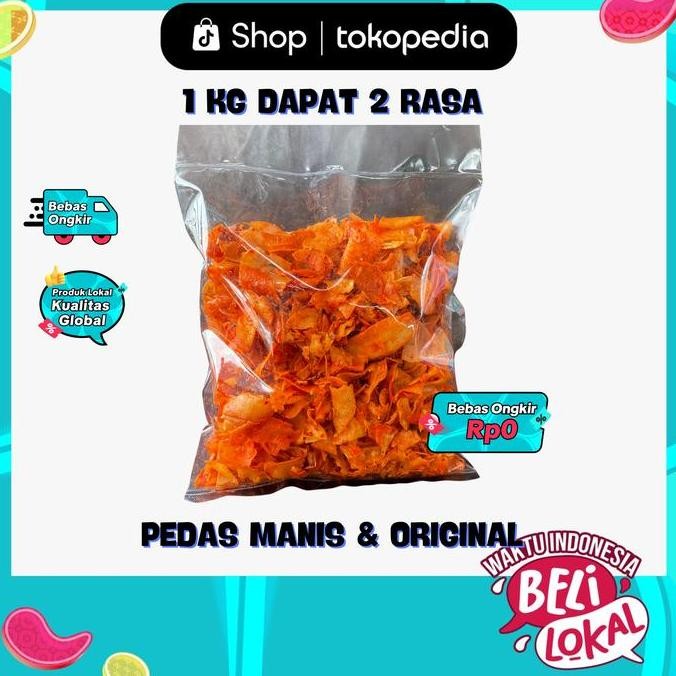 

HIW 500 Gram Keripik Pedas Manis & 500 Gram original Snack Kering Asin Kripik Cemilan Food