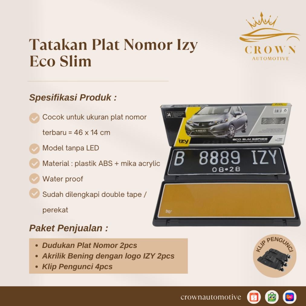 NEW Tatakan Plat Nomor Izy Eco Slim / Tempat Plat Nomor Mika Izy Eco Slim