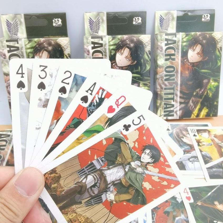 Premium Kartu Permainan Karakter Anime Attack On Titan / Kartu Remi Poker Anime High Quality