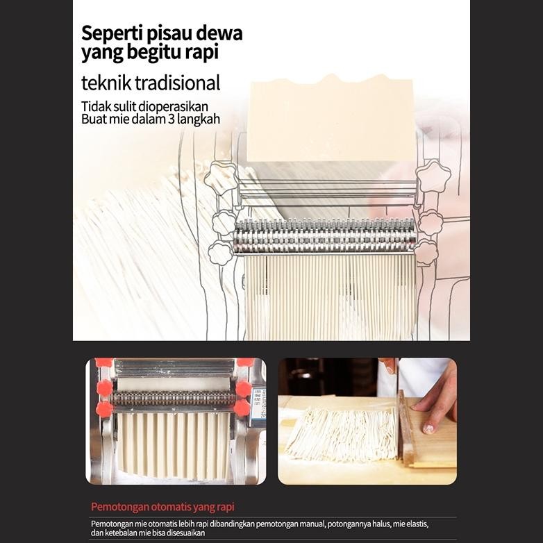 HJK LIVING 550W Mesin Pembuat Mie Elektrik/mesin mie listrik gilingan mie listrik otomatis mesin gil