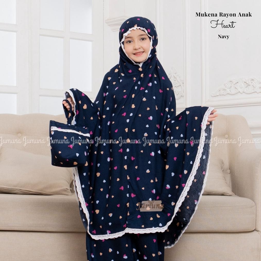 Diskon Jumuna - Mukena Rayon Anak Motif Heart Promo