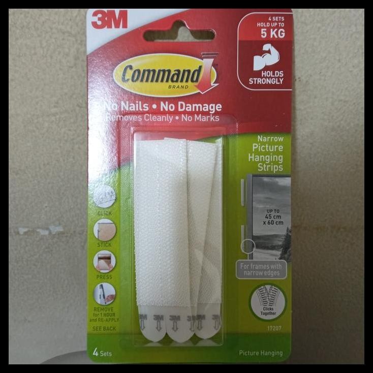 

SALE TERMURAH 3M COMMAND NARROW STRIP PEREKAT LUKISAN/FRAME 17207 ISI 4SETS 5.4KG